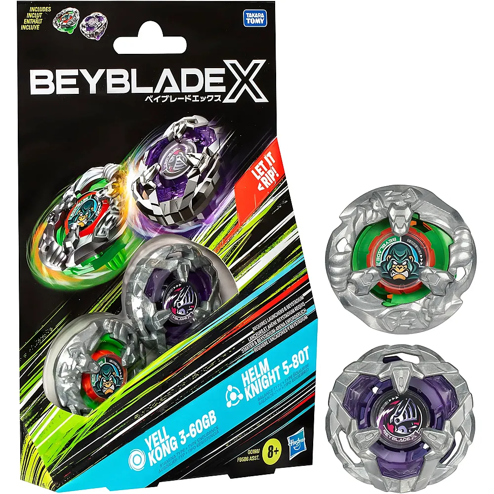 Beyblade X Dual Pack Yell Kong 3-60GB and Helm Knight 5-80T
