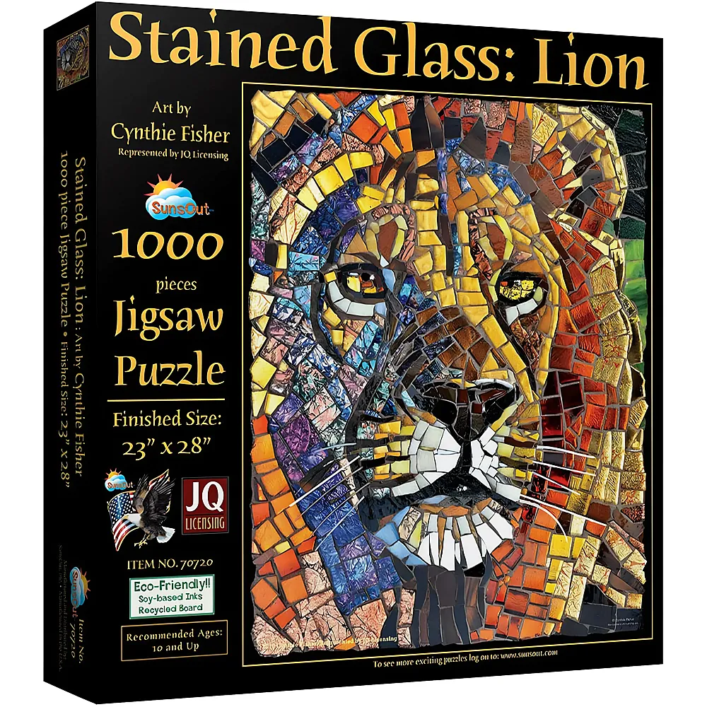 SunsOut Puzzle Cynthie Fisher Stained Glass Lion - 1000 Teile