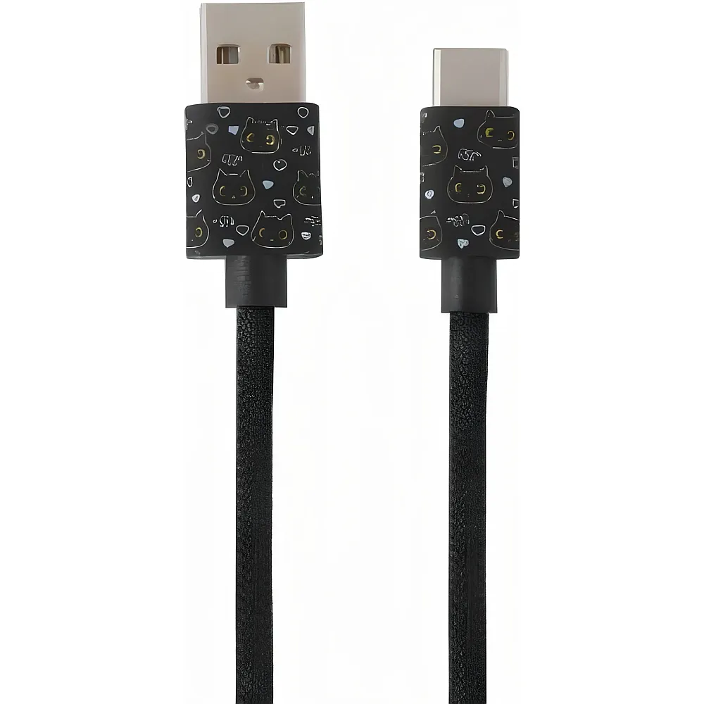 i-total Ladekabel schwarze Katze USB/USB C