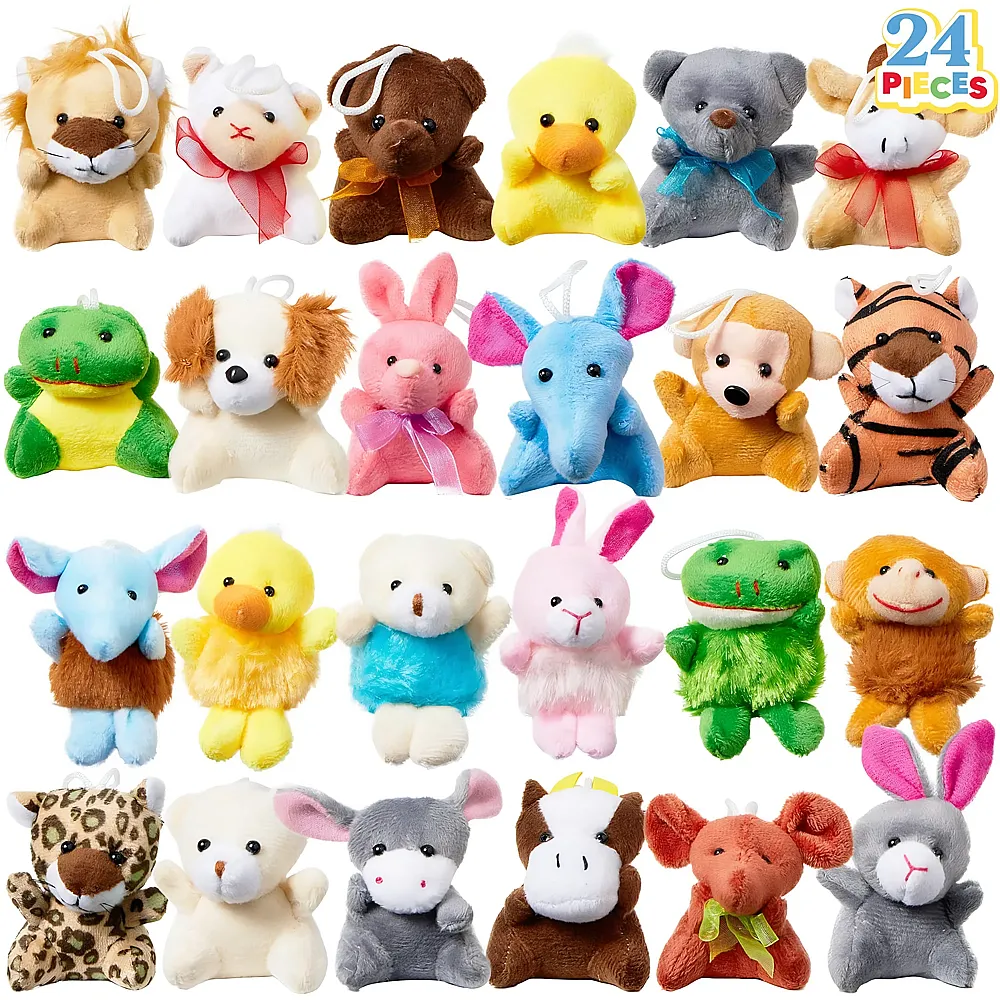 Joyin Inc JOYIN 24 Pack Mini Pl�sch Kinder, Mini Pl�schtiere, Mini Kuscheltier, Klein Kinderparty Geschenk Spielzeug Set Mitgebsel, Mitgebsel Kindergeburtstag, Tombola Preise, Kleine Geschenke f�r Kinder