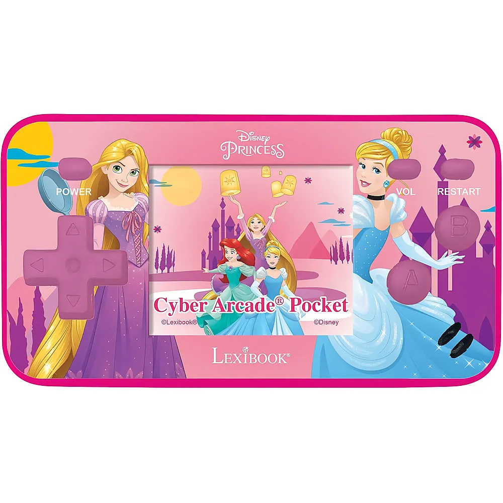 Lexibook Disney Princess Cyber Arcade Tragbare Spielkonsole- Bildschirm 1,8'' 150 Spiele