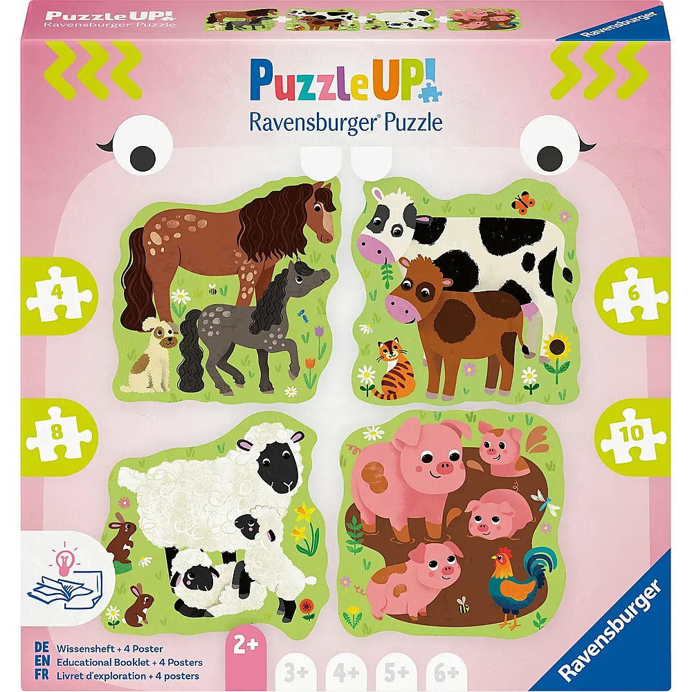 Ravensburger Puzzle 4in1 Bauernhoftiere 4-10