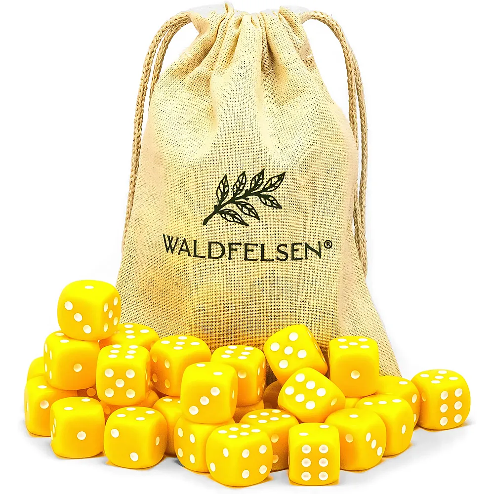 Waldfelsen Hochqualitative W�rfel Standardgr�sse 16mm Gelb - 30 Teile