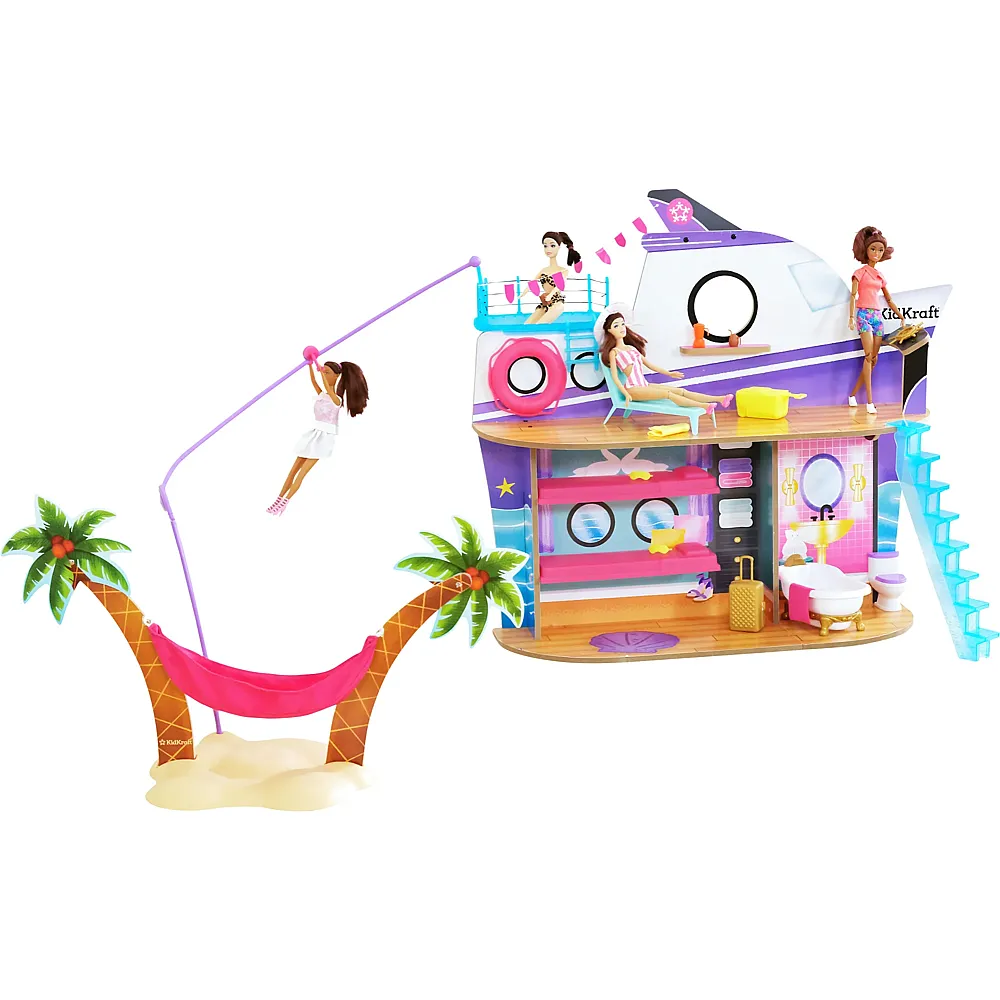 meinspielzeug - KidKraft 2in1 Kreuzfahrtschiff & Insel | Puppenh�user