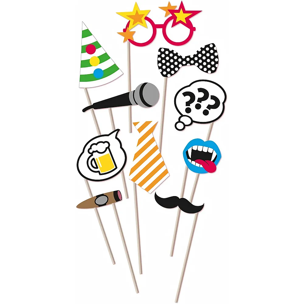 meinspielzeug - Amscan Fotorequisiten-Set - 10 Teile | Partydeko