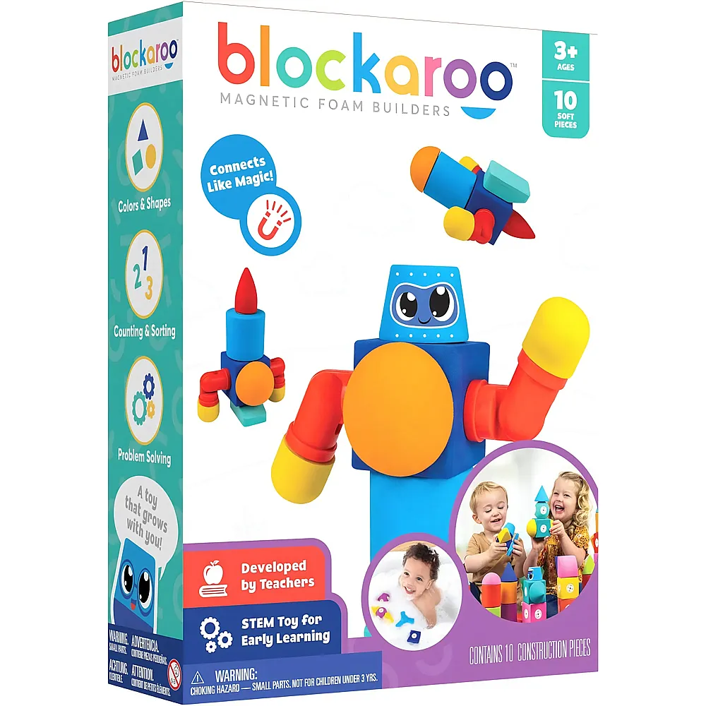 Blockaroo Magnetische Schaumstoffbl�cke Roboter - 10 Teile