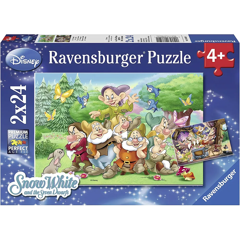 Ravensburger Puzzle 2in1 Schneewittchen und die sieben Zwerge - 24 Teile