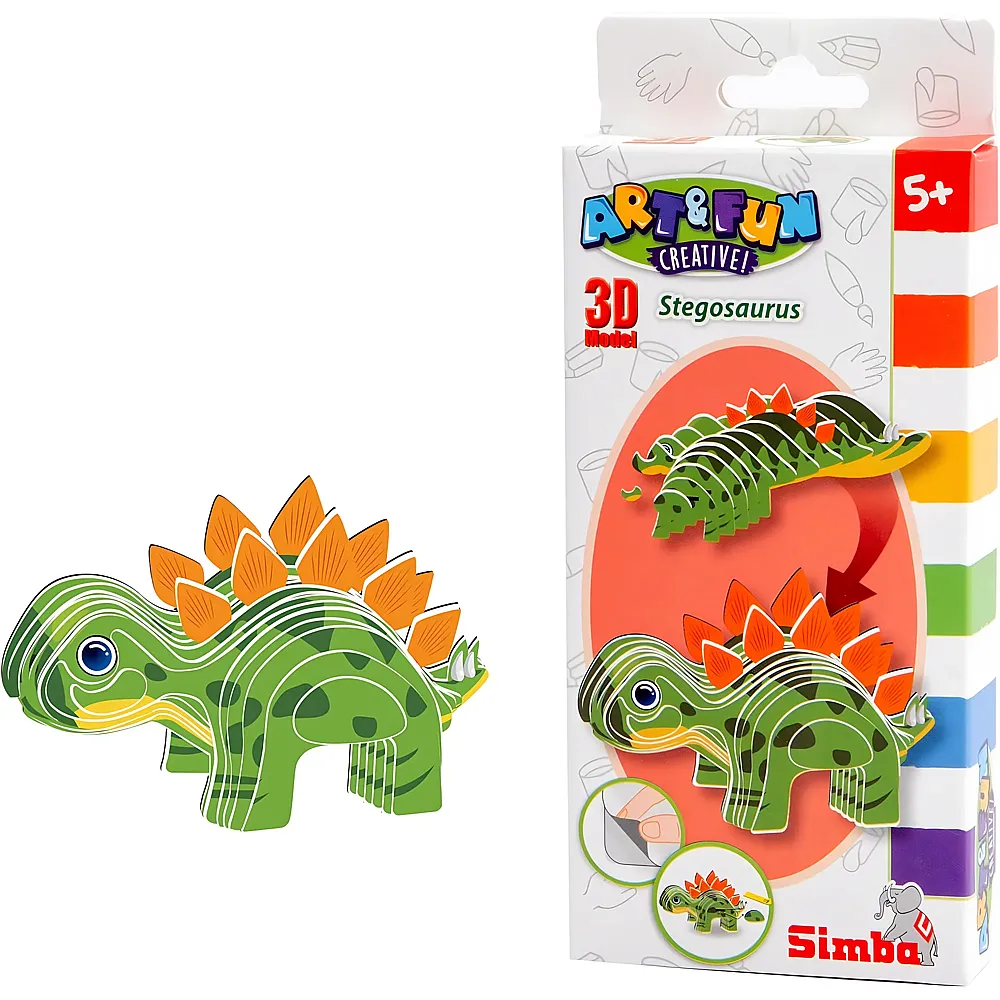 meinspielzeug - Simba Art & Fun 3D Modell Stegosaurus | Bastelsets