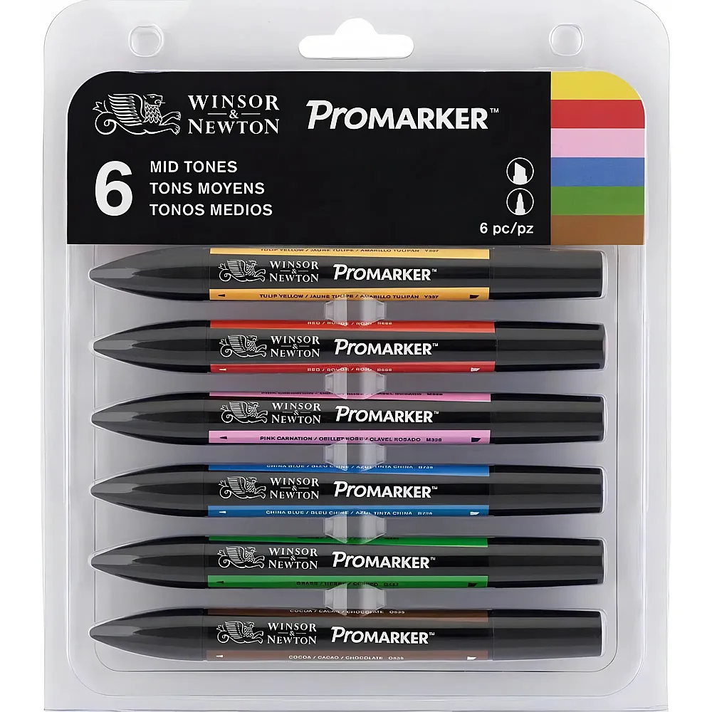 Winsor & Newton Promarker 6er Set Mittlere T�ne