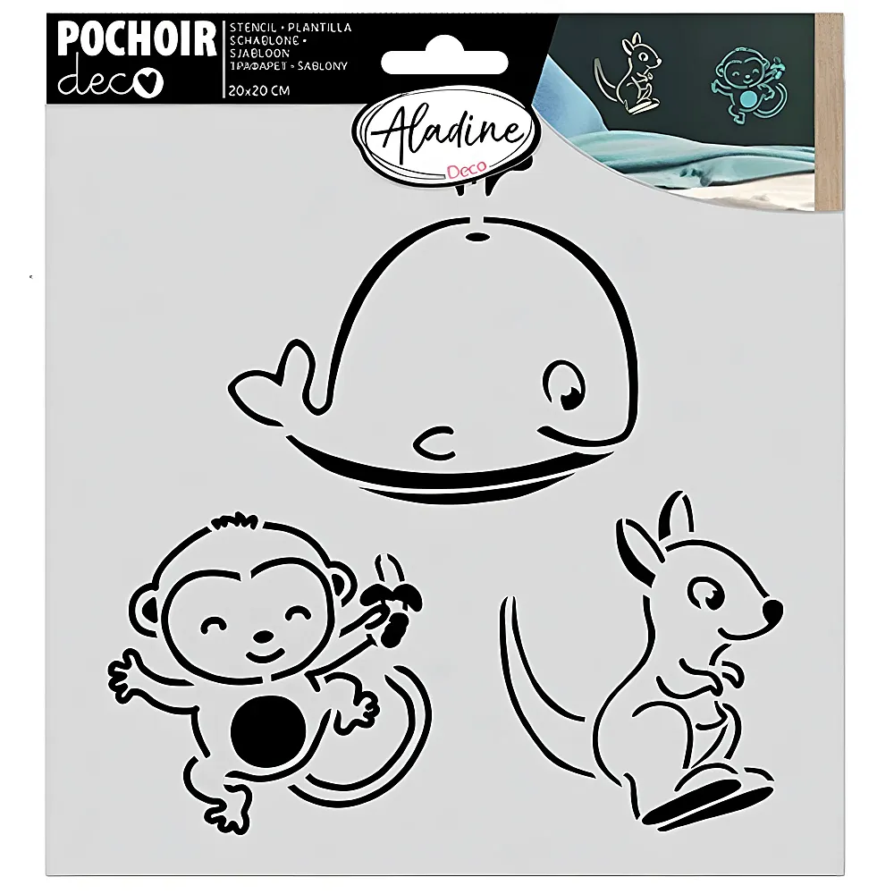 Aladine Pochoir deco Schablone Tierbabies | Malsets