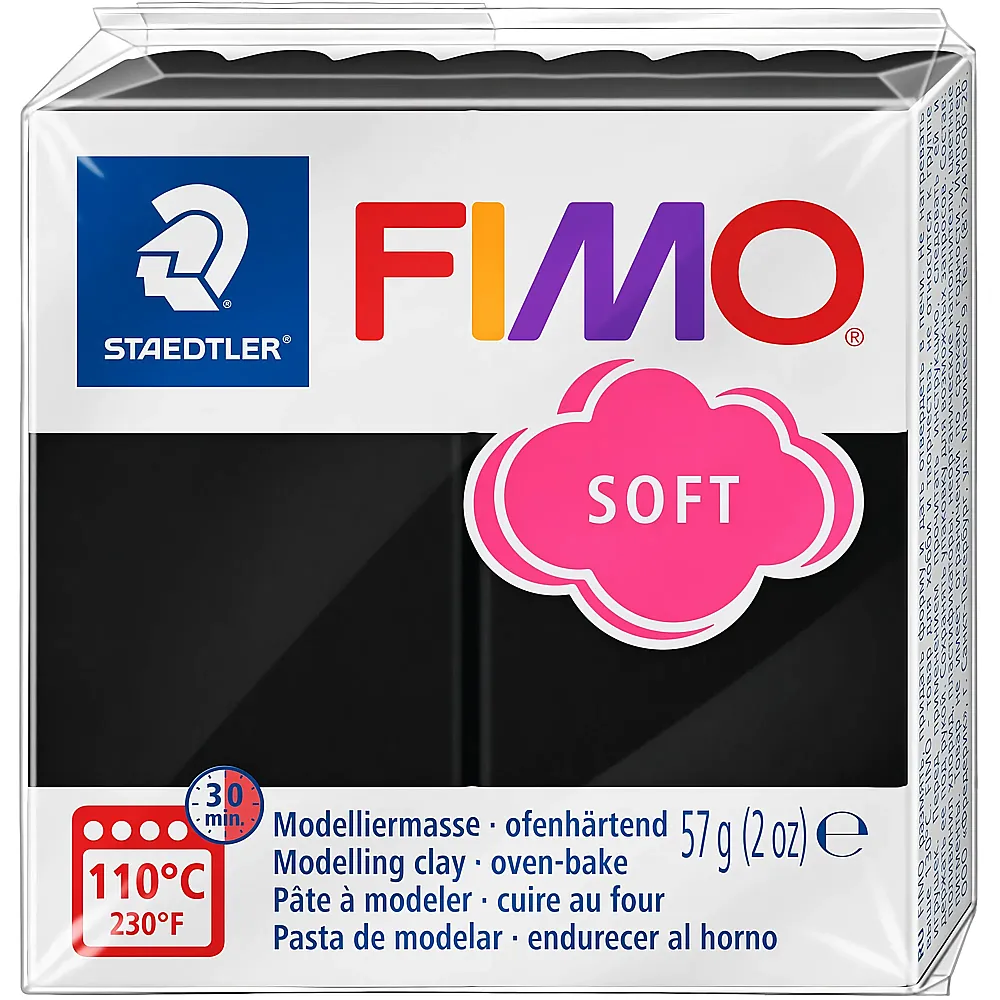 Fimo Soft Modelliermasse Schwarz - 57 g