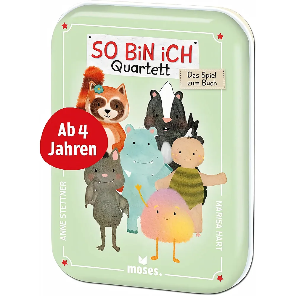 Moses So Bin ich Quartett Kartenspiel zum Kinderbuch von Marisa Hart, Zeitloses Kinderspiel f�r die ganze Familie, Quartettspiel f�r Kinder ab 4 Jahren, Yellow