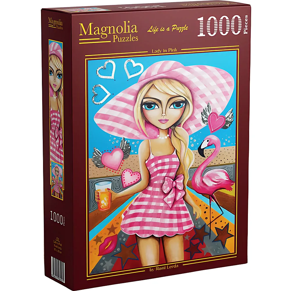 Magnolia Puzzle Dame in Rosa 1000Teile
