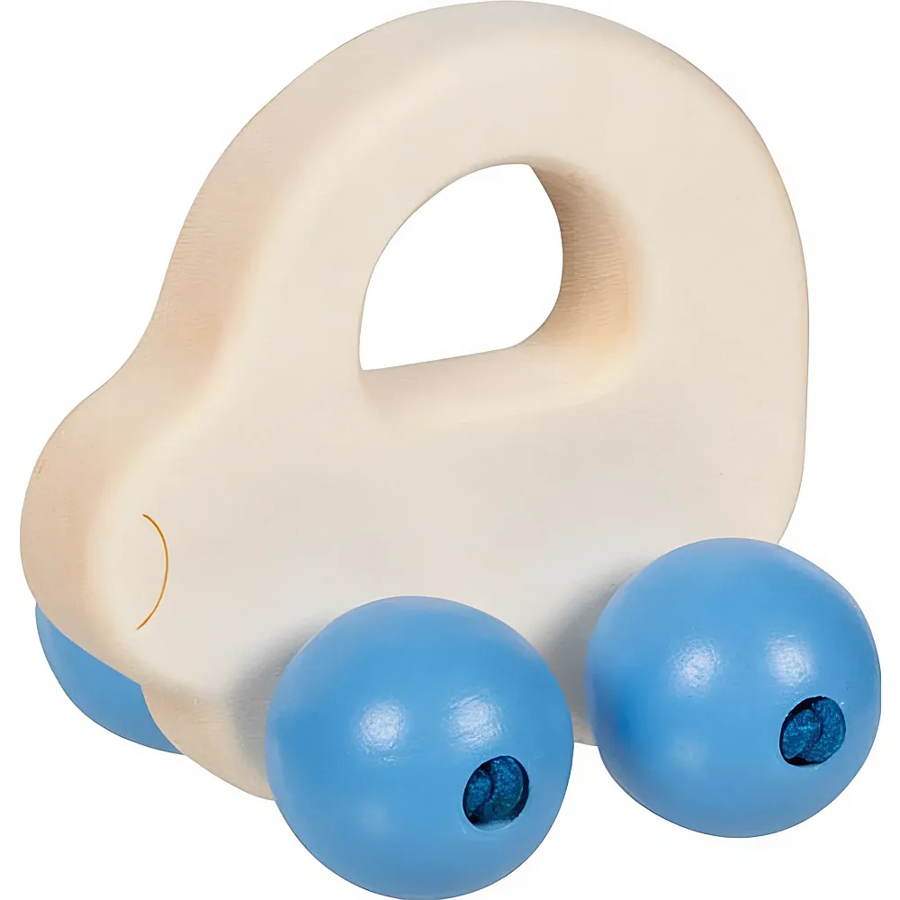 meinspielzeug - Goki Baby Greifling Auto mit Perlen Blau - 7 cm | Greiflinge