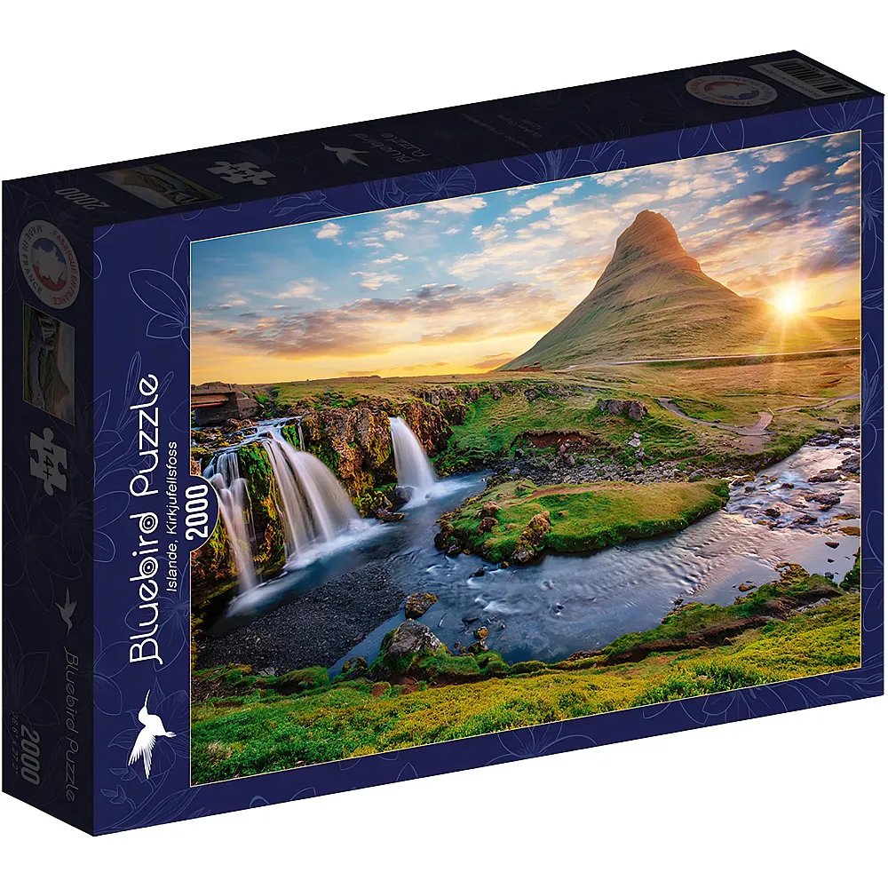 Bluebird Puzzle Waterfall in Iceland, Kirkjufellsfoss 2000Teile