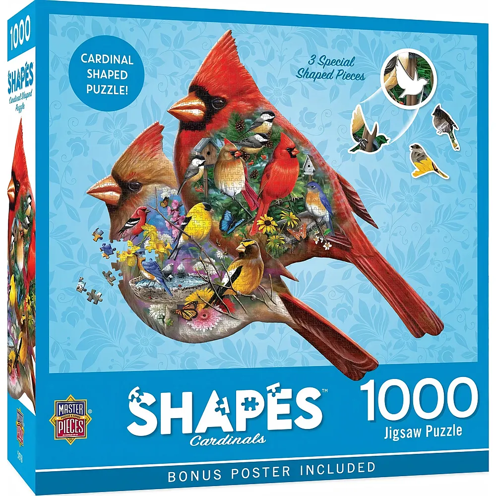 Master Pieces Puzzle Shapes Kardin�le - 1000 Teile