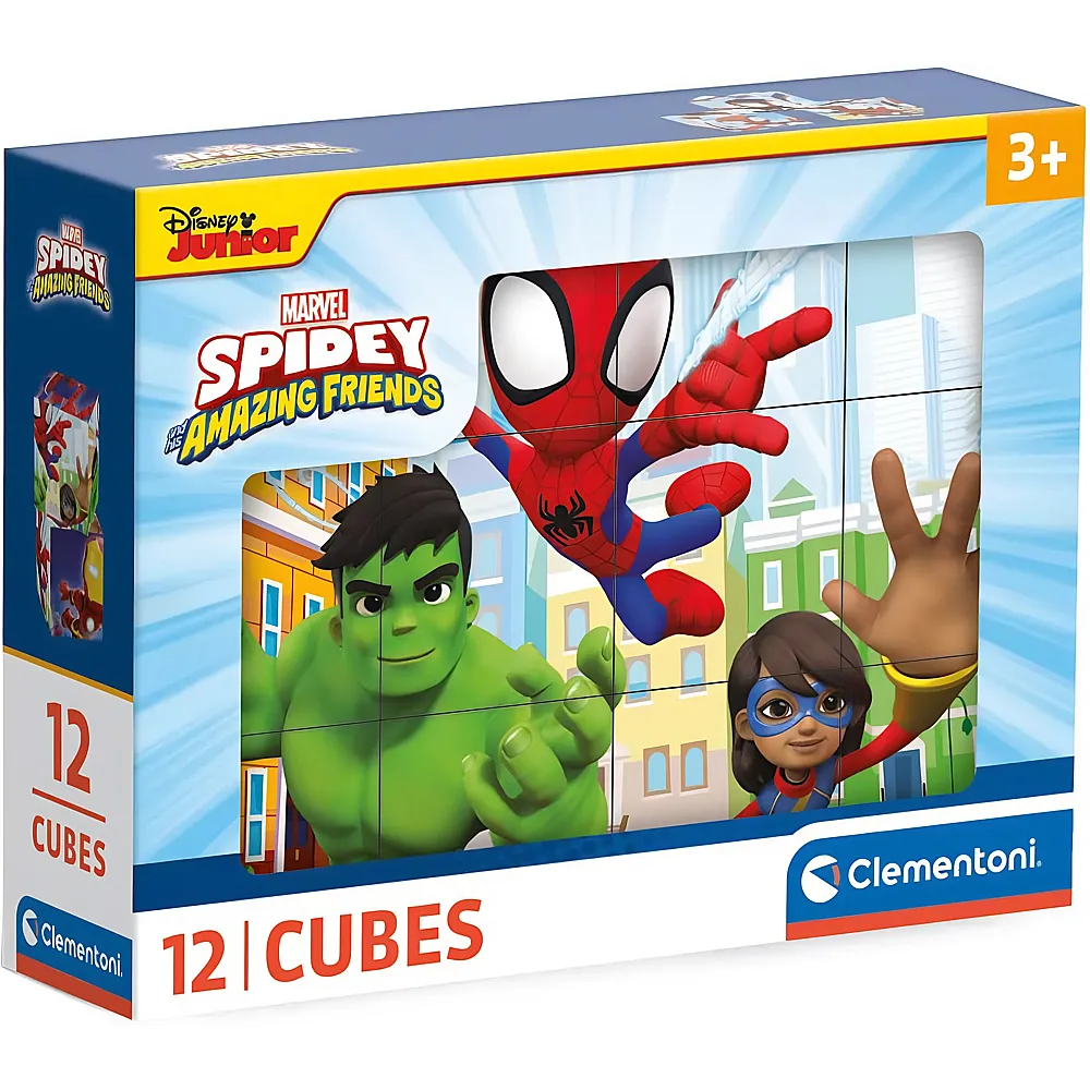 Clementoni Avengers Blockpuzzle Spidey und seine erstaunlichen Freunde 12Teile