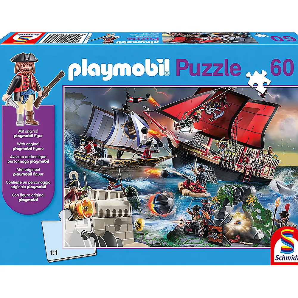 Schmidt Puzzle Piraten inkl. Playmobil-Figur 60Teile
