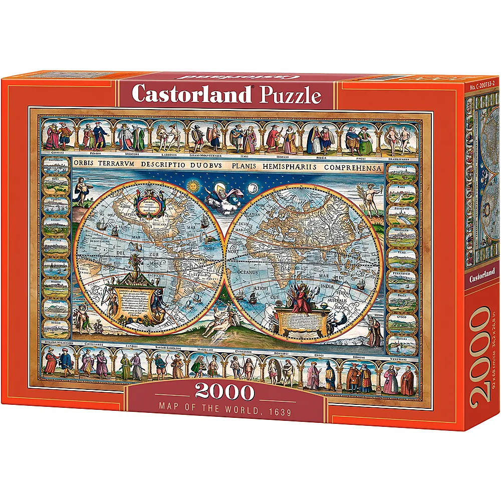Castorland Puzzle Map of The World, 1639 2000Teile