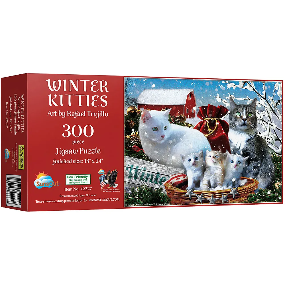 SunsOut Puzzle Rafael Trujillo Winter Kitties - 300 Teile