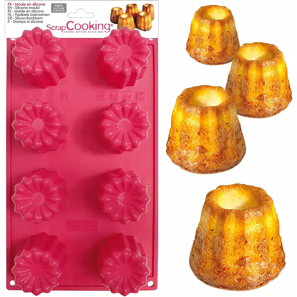 ScrapCooking 8er Silikonbackform Canneles - Backen & Dekorieren