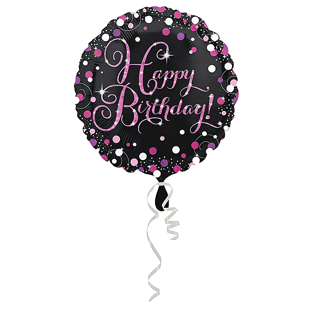 Amscan Folienballon Happy Birthday Pink 43cm | Kindergeburtstag