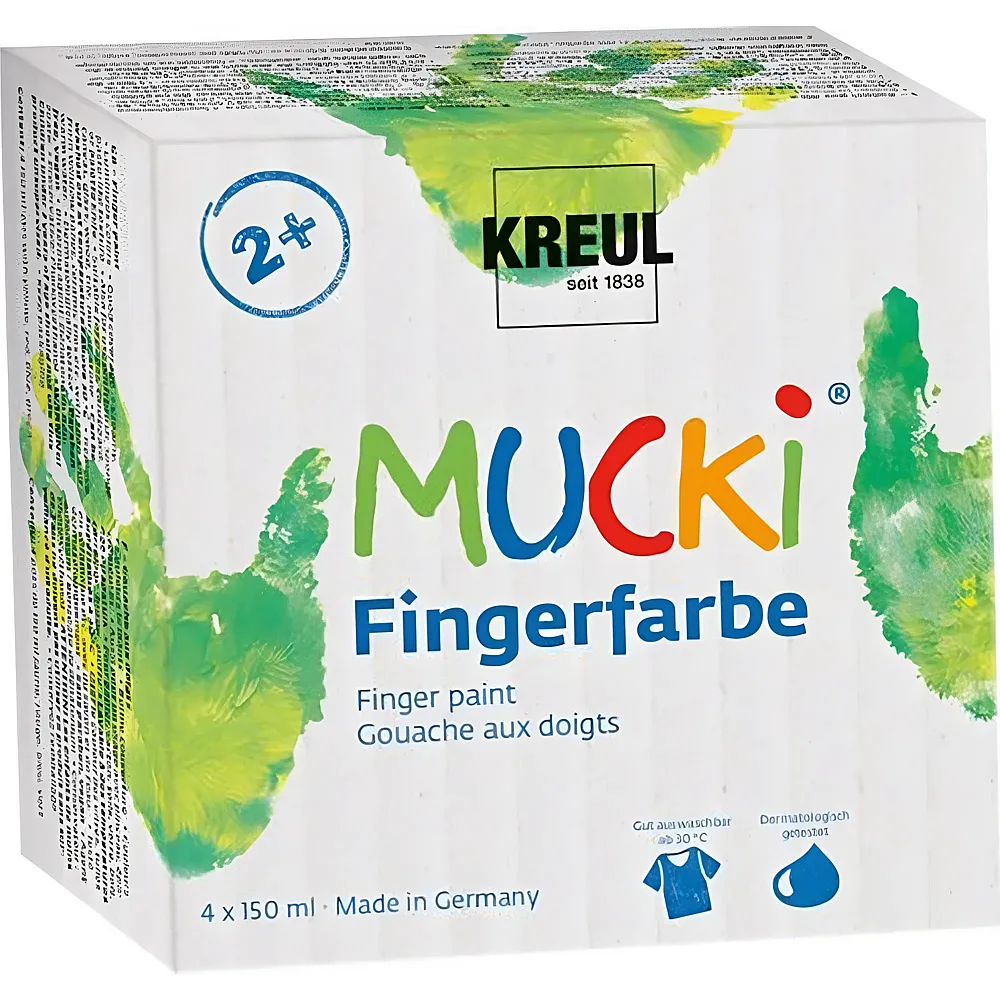 Kreul Mucki Fingerfarben 4x150ml | Farbe & Kreide
