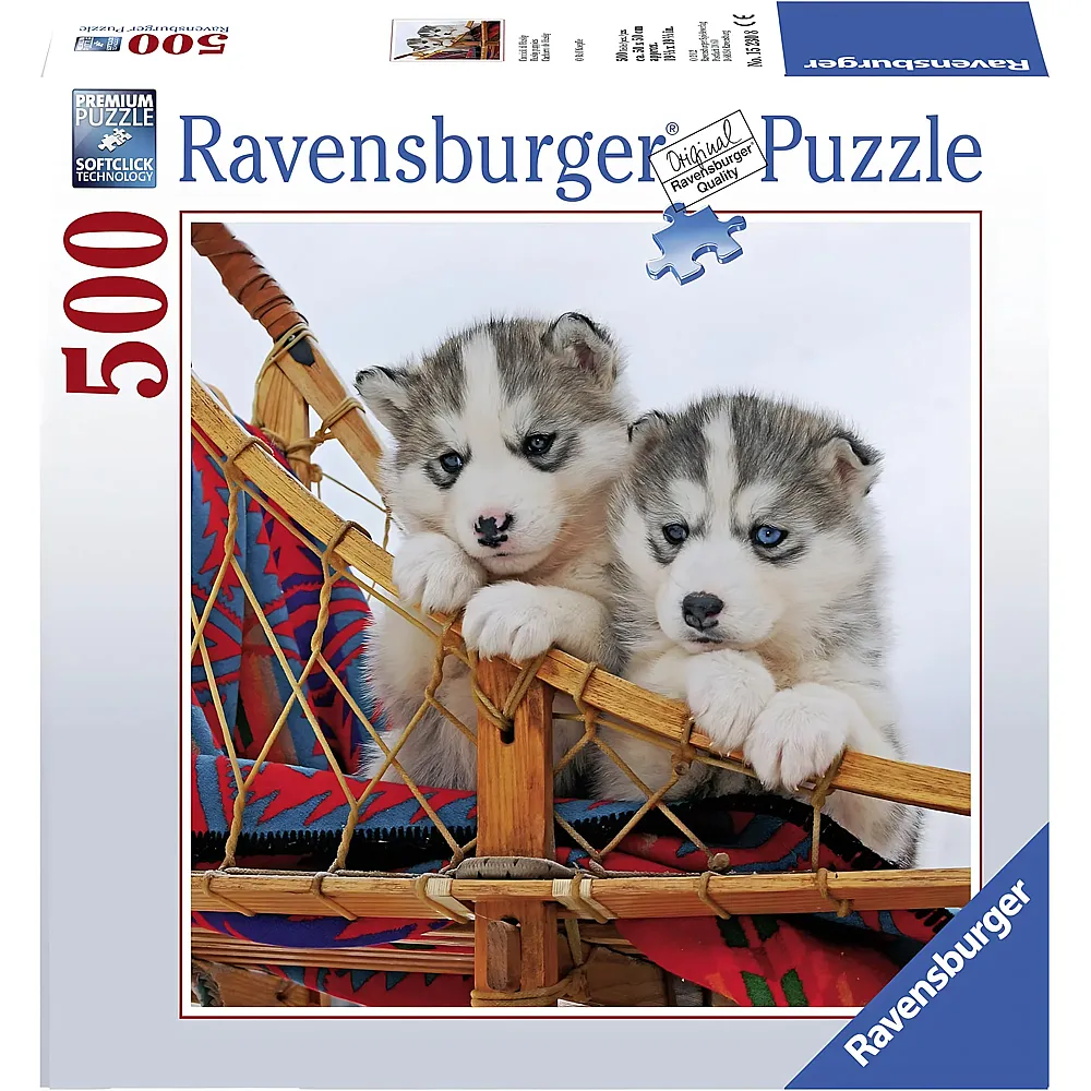 Ravensburger Puzzle Junge Huskys - 500 Teile