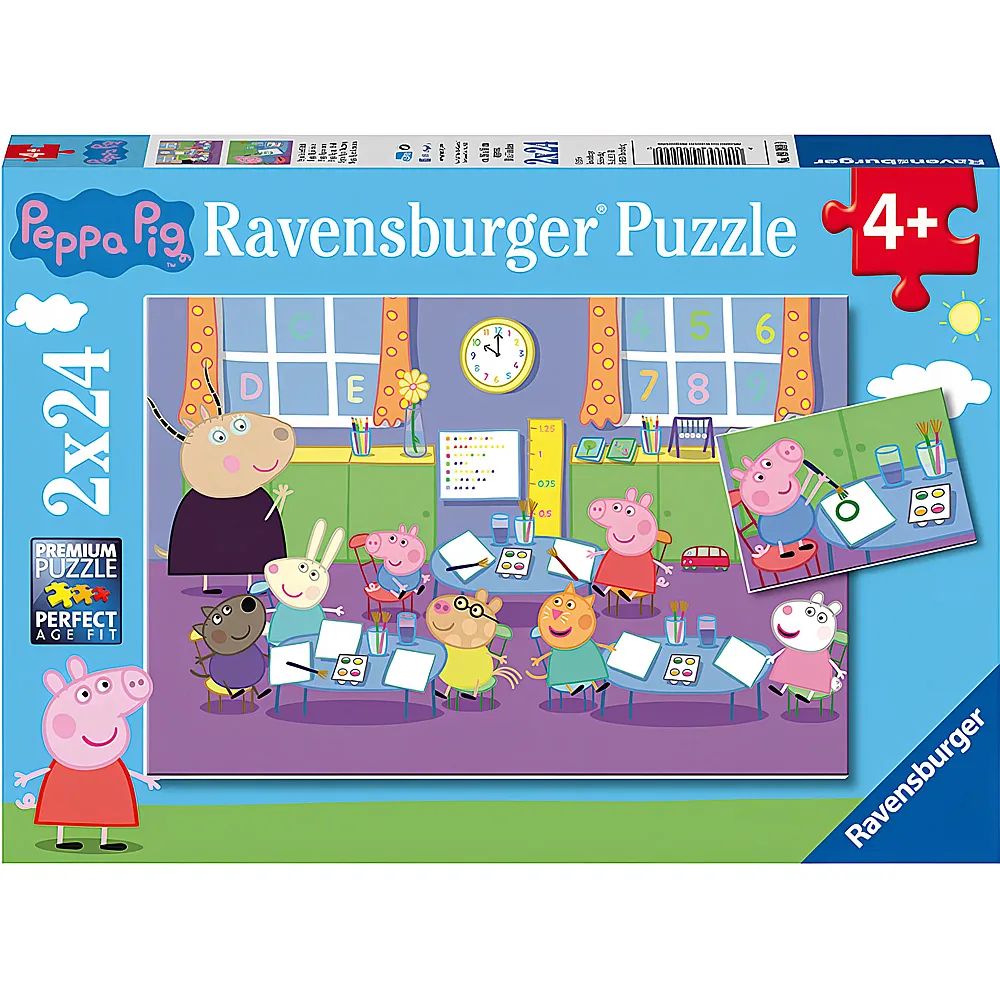Ravensburger Puzzle Peppa Pig in der Schule 2x24