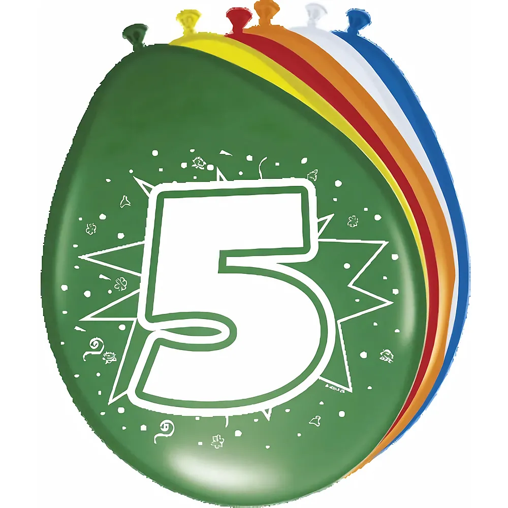 meinspielzeug - Folat Zahlenballons 5 Jahre, 8.