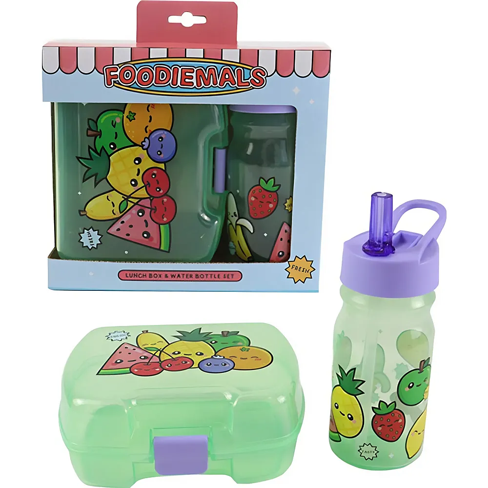 meinspielzeug - Puckator Set Lunchbox + Trinkflasche Foodiemals | Essen & Trinken