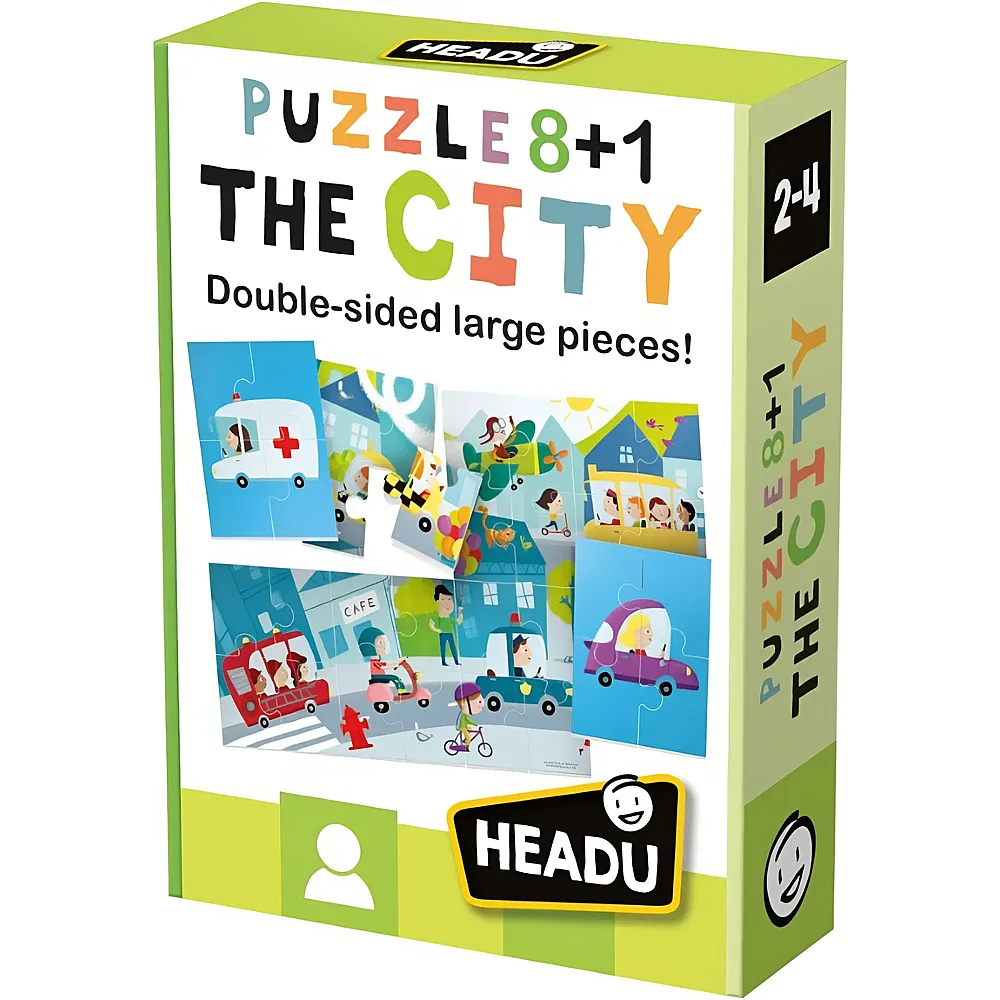 Headu Puzzle doppelseitig 8in1 Stadt
