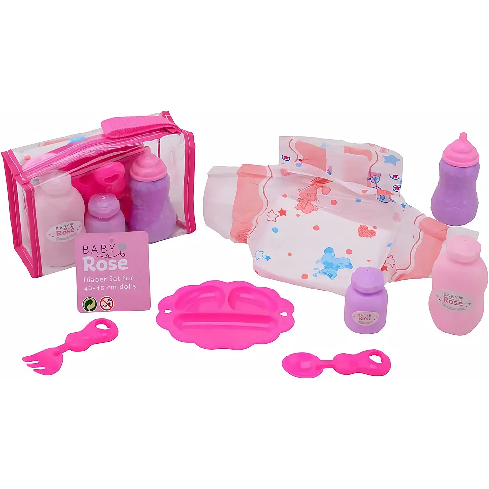 meinspielzeug - Baby Rose Pflegeset im Beutel | Puppenzubeh�r