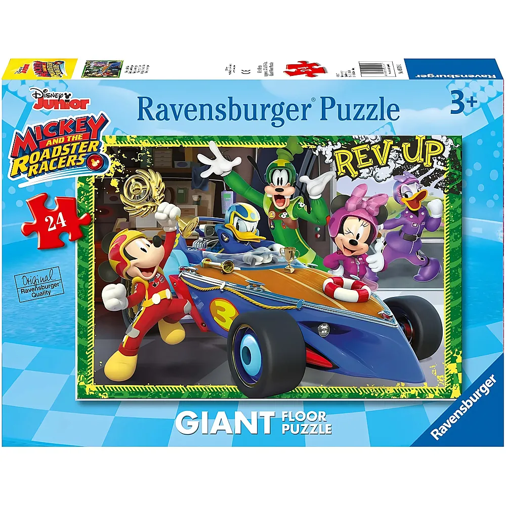 Ravensburger Puzzle Giant Floor Mickey and the Roadster Racers - 24 Teile Mickey Mouse - Bodenpuzzle