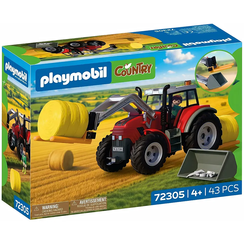 PLAYMOBIL Country Grosser Traktor mit Heuballen 72305
