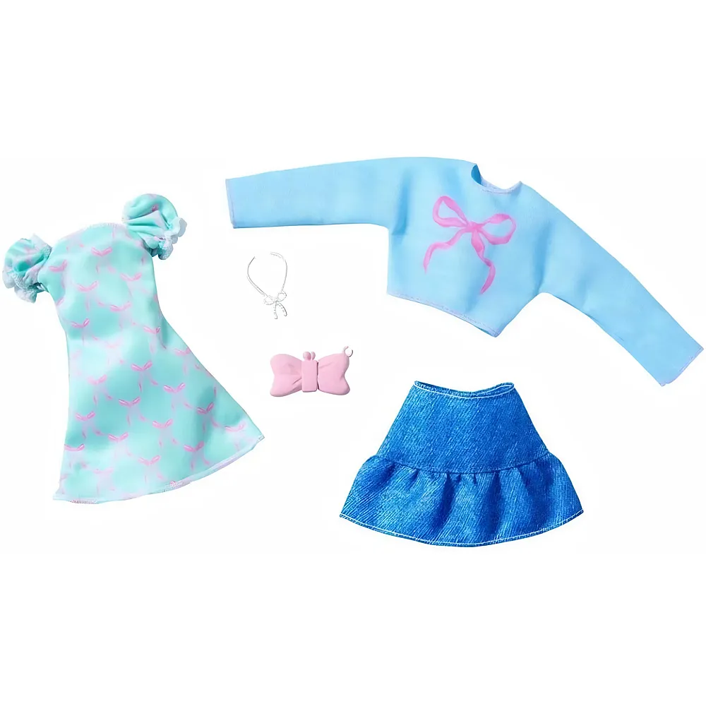 meinspielzeug - Barbie Fashions 2er-Pack Kleid und Rock mit Schleife | Puppenkleider