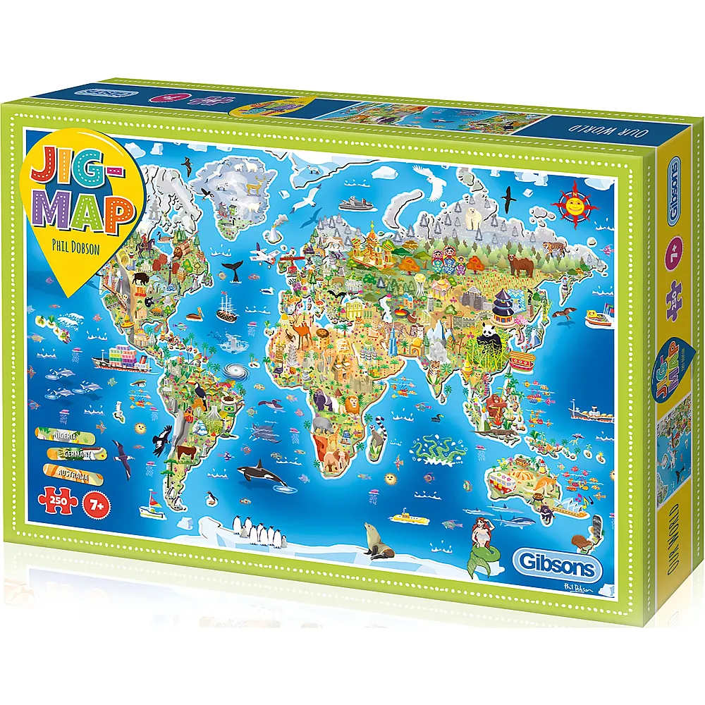 Gibsons Puzzle Weltkarte - 250 Teile