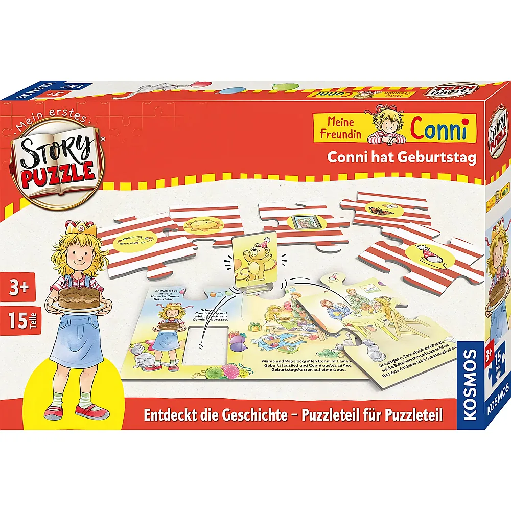 Kosmos Mein erstes Story Puzzle Meine Freundin Conni, Conni hat Geburtstag, interaktives Puzzle, Mitmach-Geschichte, 15