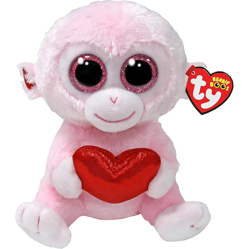 Ty Beanie Boos Affe Gigi mit Herz - 15 cm - Affen Pl�sch