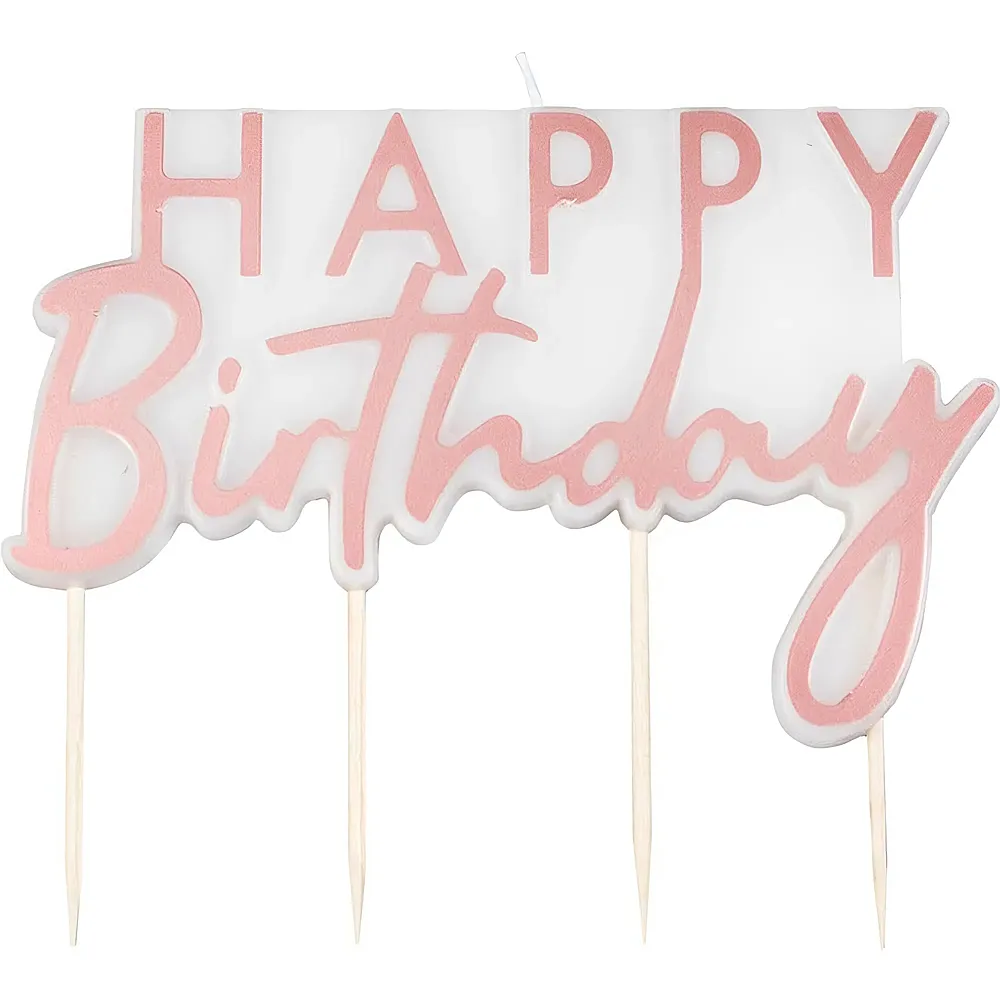 Gingerray Kerze Happy Birthday Ros� Gold
