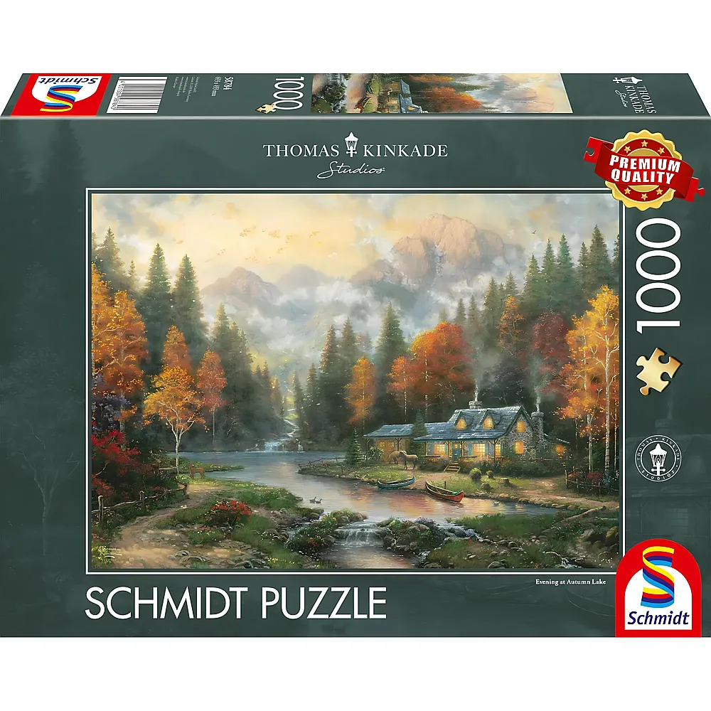 Schmidt Puzzle Thomas Kinkade, Evening at Autumn Lake 1000Teile