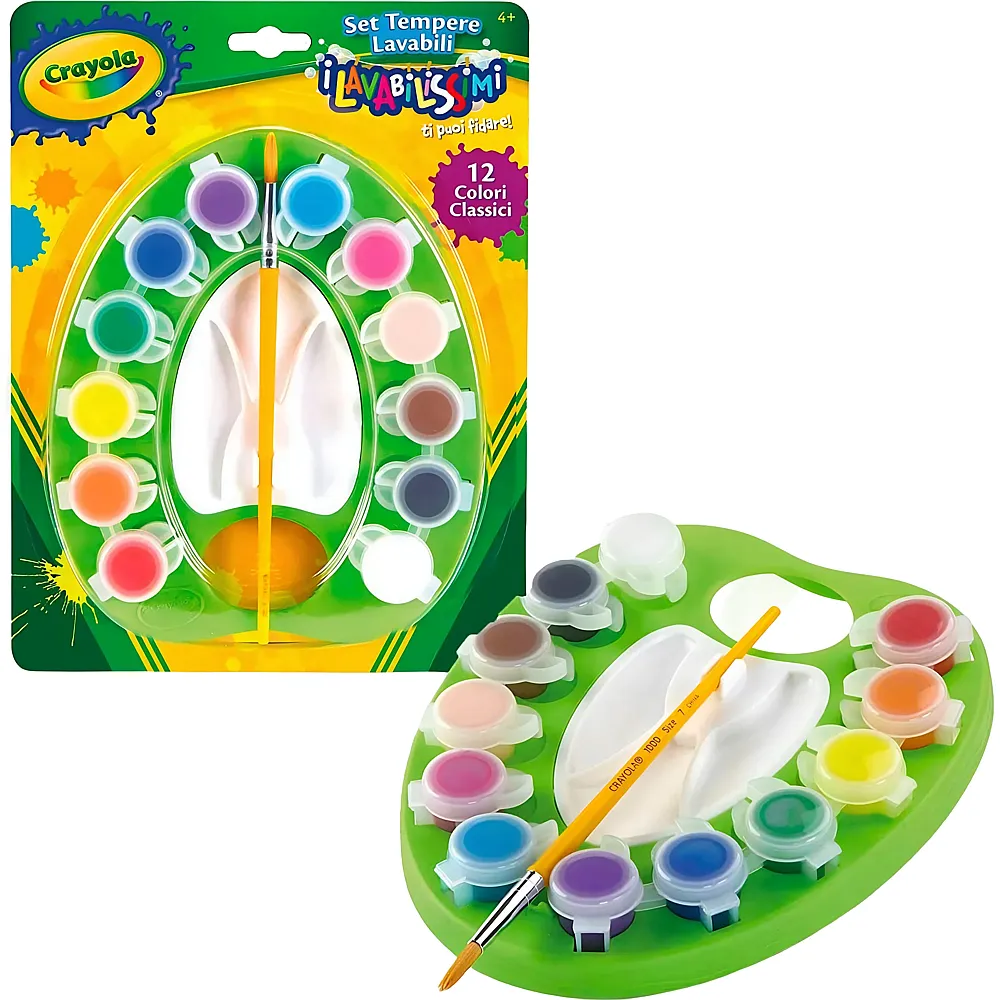 Crayola Abwaschbare Temperafarben mit Pinsel | Farbe & Kreide