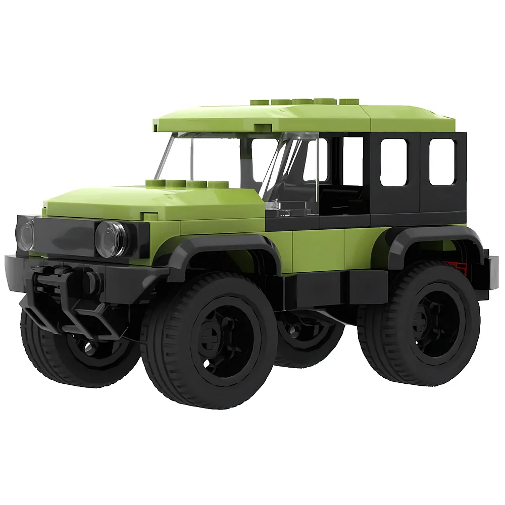 meinspielzeug - Brixies Plus Mini Gel�ndewagen Gr�n - 119 Teile | Klemmbausteine Stadtleben