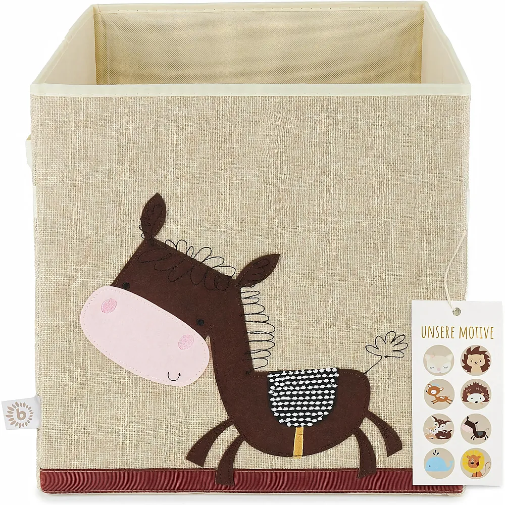 Bieco Aufbewahrungsbox Kinder - S�sse Esel Spielzeugkiste faltbar - 33x33x33 cm - ideal f�r Kallax Regal - Boxen