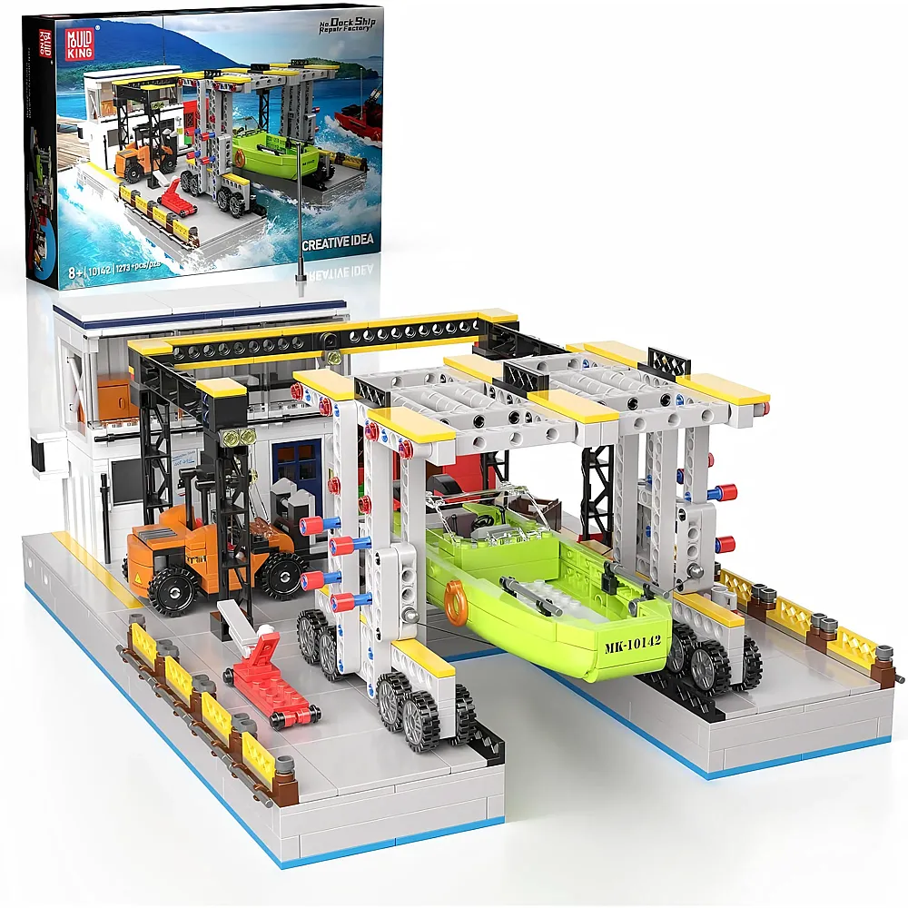 Mould King Creative Idea Schiff Reparatur Fabrik 10142 - Klemmbausteine Stadtleben