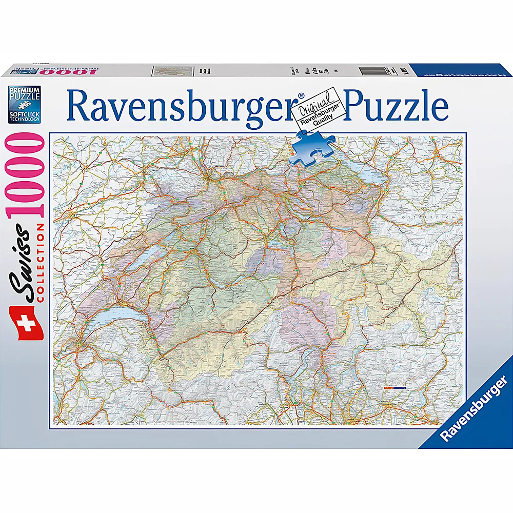 Ravensburger Puzzle Swiss Collection Schweizerkarte 1000Teile