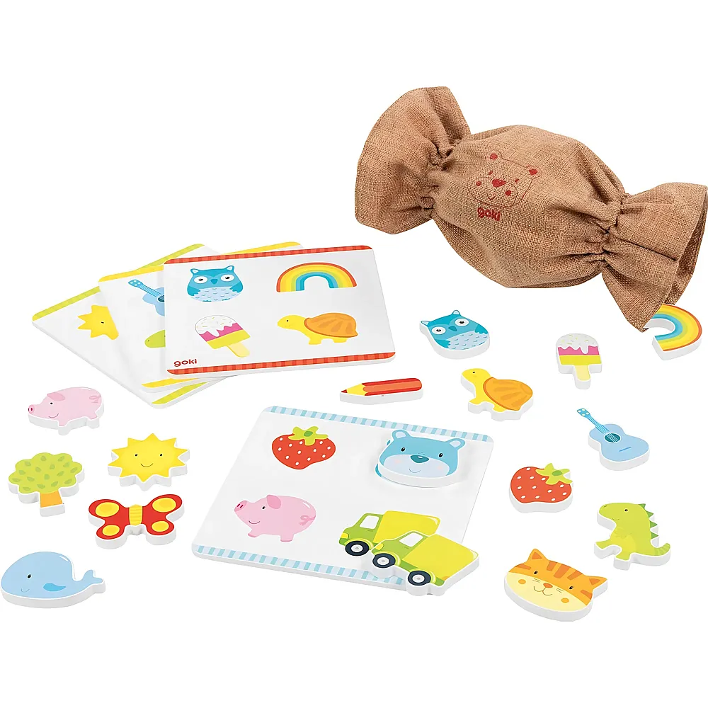 Goki Spiele F�hllotto aus Holz und Textil - 21 Teile