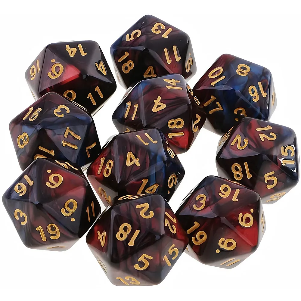 Yourandoll 10 ST�CKE Polyedrische W�rfel D20 W�rfel Dice Spielw�rfel for DND RPG Tischspiele Rot Blau