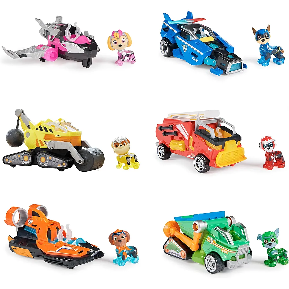 Spin Master PAW PATROL: Der Mighty Kinofilm, Superhelden-Basis-Fahrzeug Spielzeugauto mit Welpenfigur, unterschiedliche Varianten, Licht- und Geräuscheffekte, Spielzeug geeignet für Kinder ab 3 Jahren - Suche