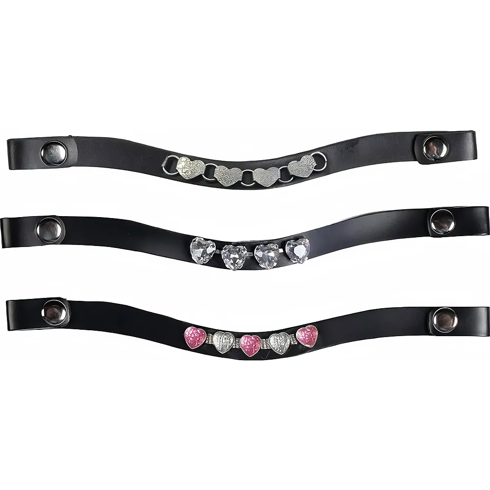 HKM Kids Hobby Horsing 3er Set Stirnb�nder Rosa/Silber - Reittiere